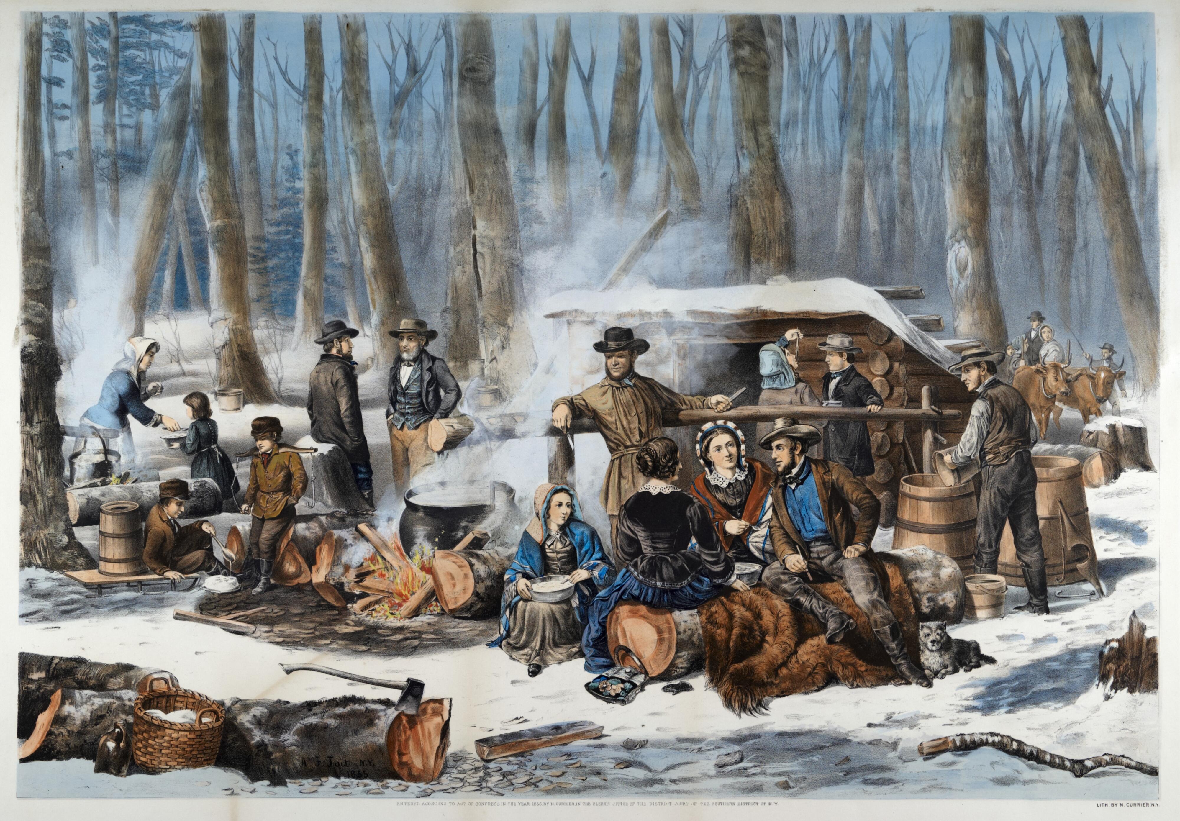 American Forest Scene Maple Sugaring / Nathaniel Currier Gilcrease Museum